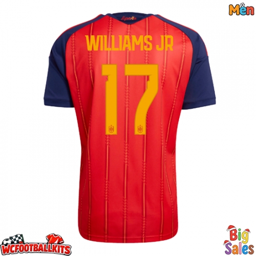 Spain Nico Williams #17 Replica Home Stadium Shirt World Cup 2026 Short Sleeve